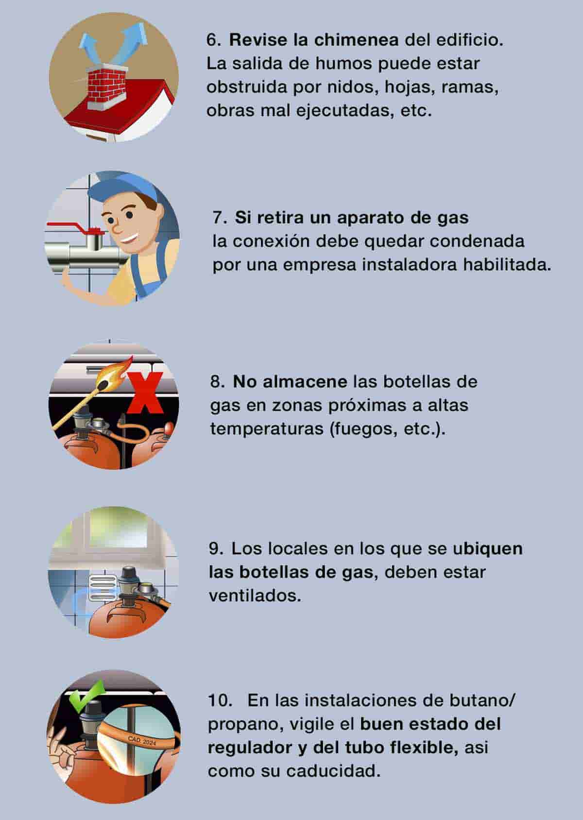 Medidas de seguridad para prevenir accidentes con el gas