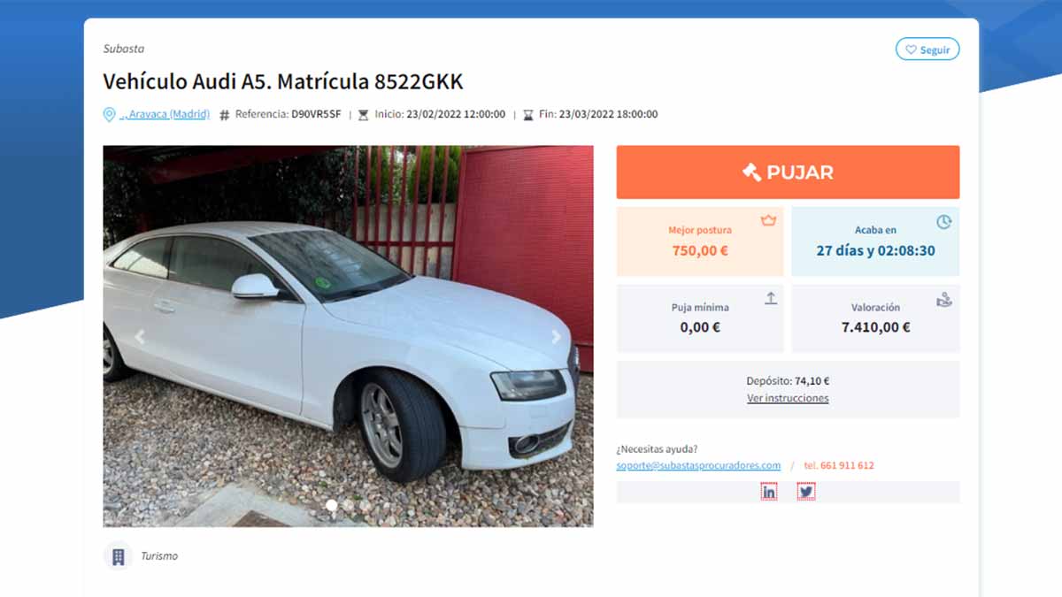 Subasta coche Audi