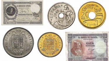 Los 12 billetes y monedas de pesetas más valiosas