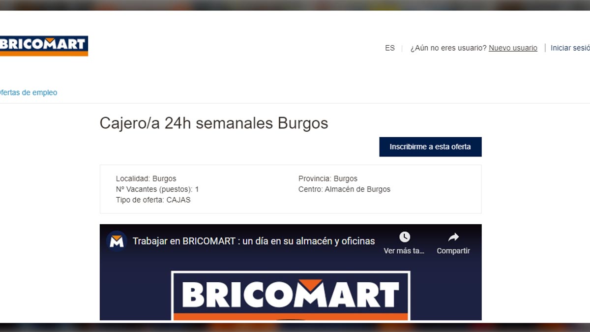 Descripción de una oferta de empleo