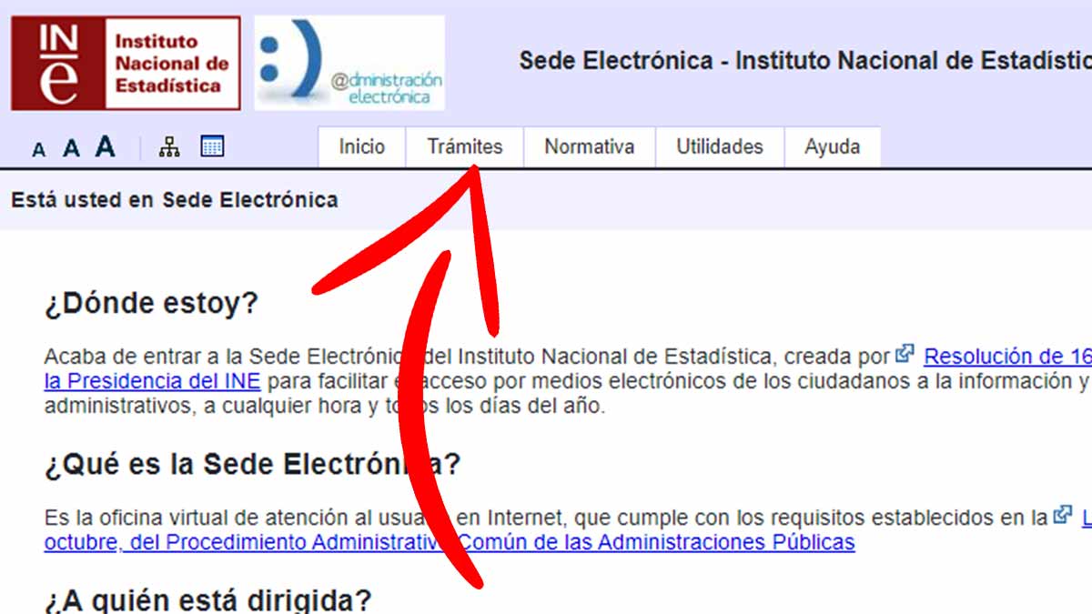 Trámites sede electrónica INE