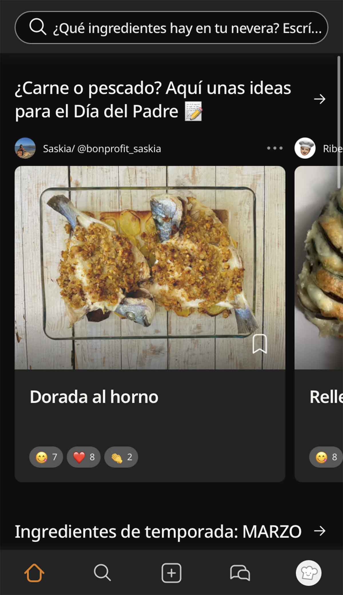 Página principal de Cookpad