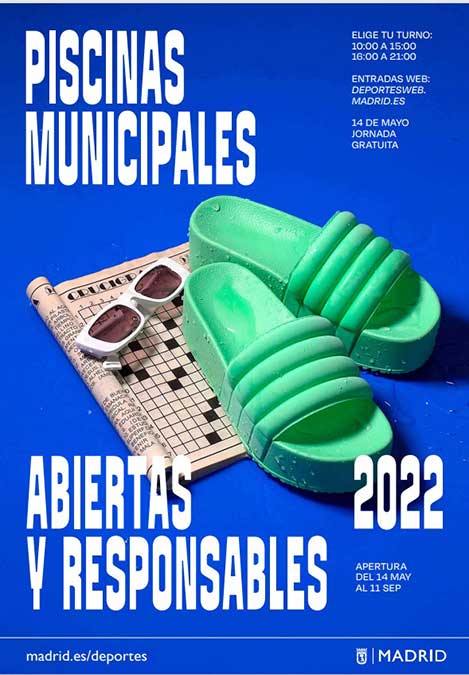 Folleto del Ayuntamiento de Madrid sobre la apertura de piscina