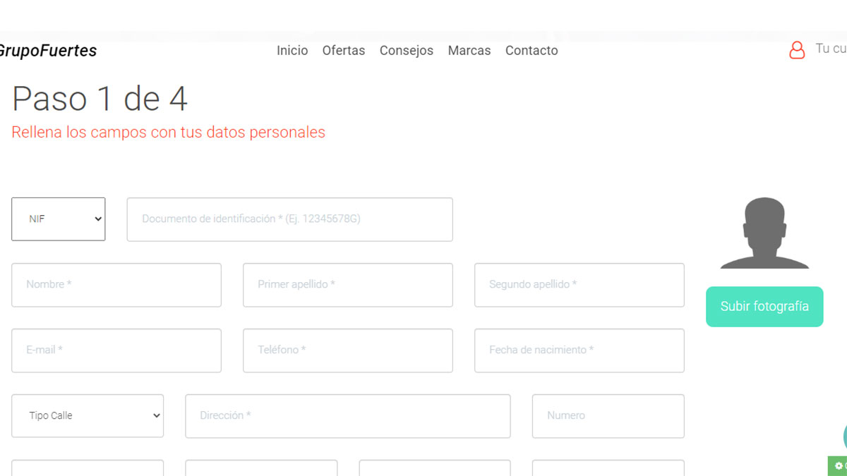 Formulario de solicitud