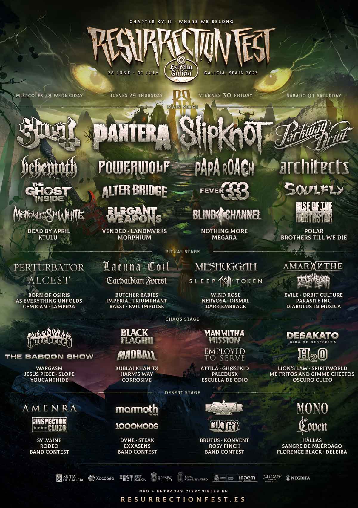 Cartel de Resurrection Fest 2023.