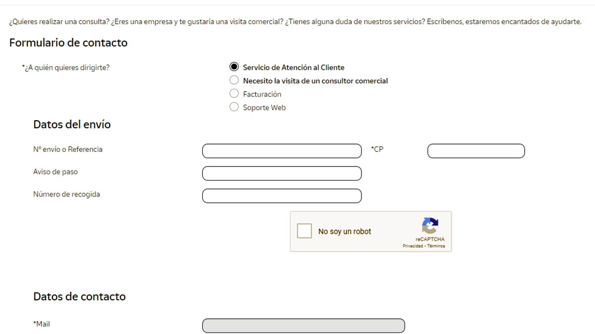 Datos personales presentar queja