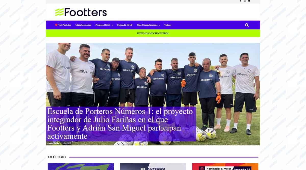 Página principal de la web de Fotters.