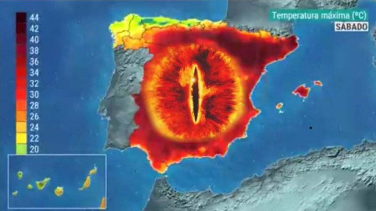 Meme mapa de España en la ola de calor