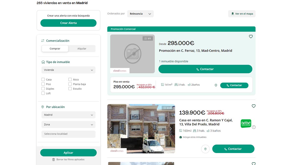 Ofertas de pisos en Madrid de Servihabitat