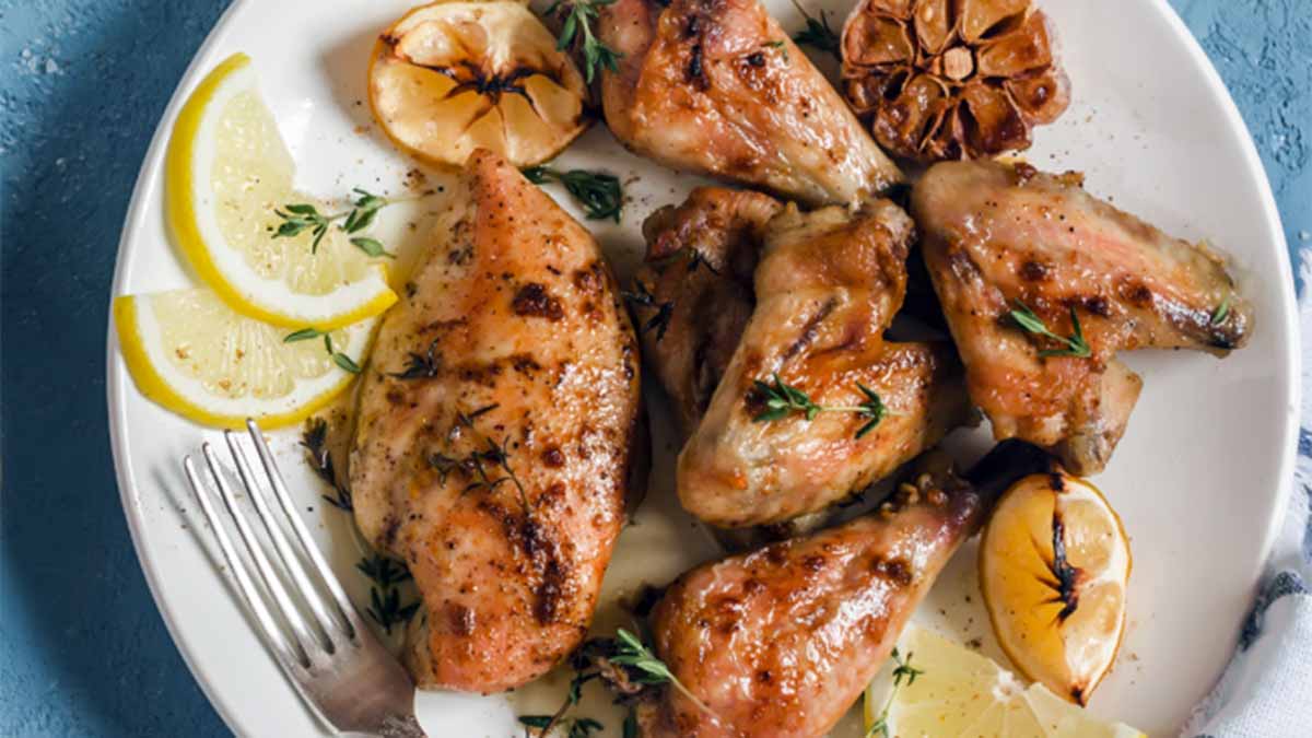 Pollo con hierbas y ajo