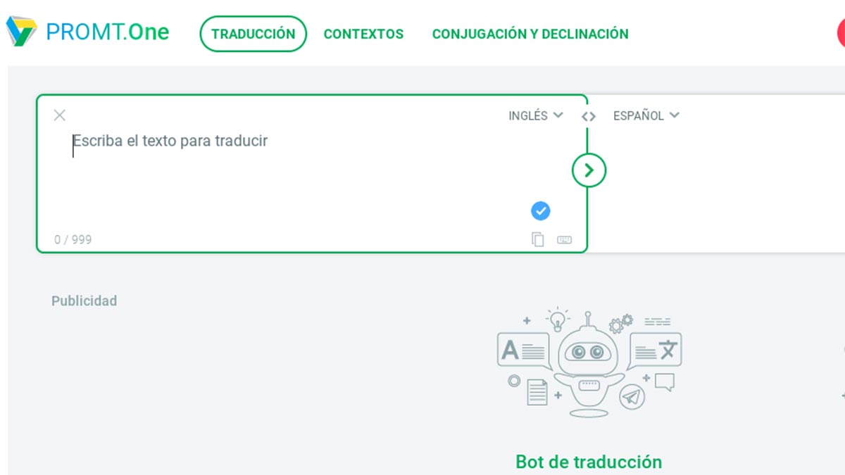 Traductor online Promt