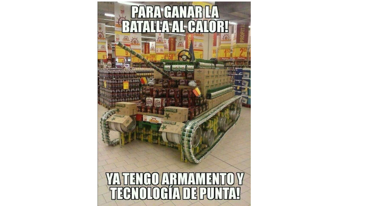 Meme tanque de cerveza de la ola de calor