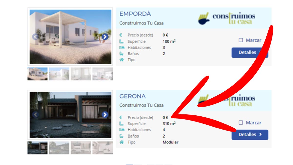 Viviendas sin precio