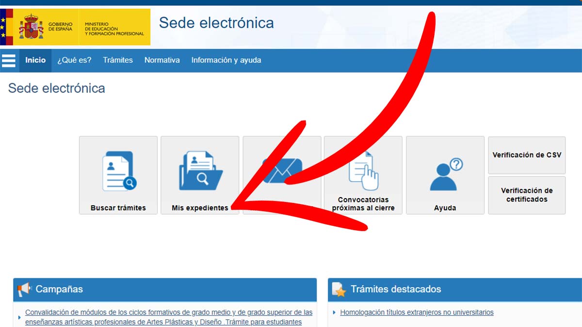 Mis expedientes de la sede electrónica