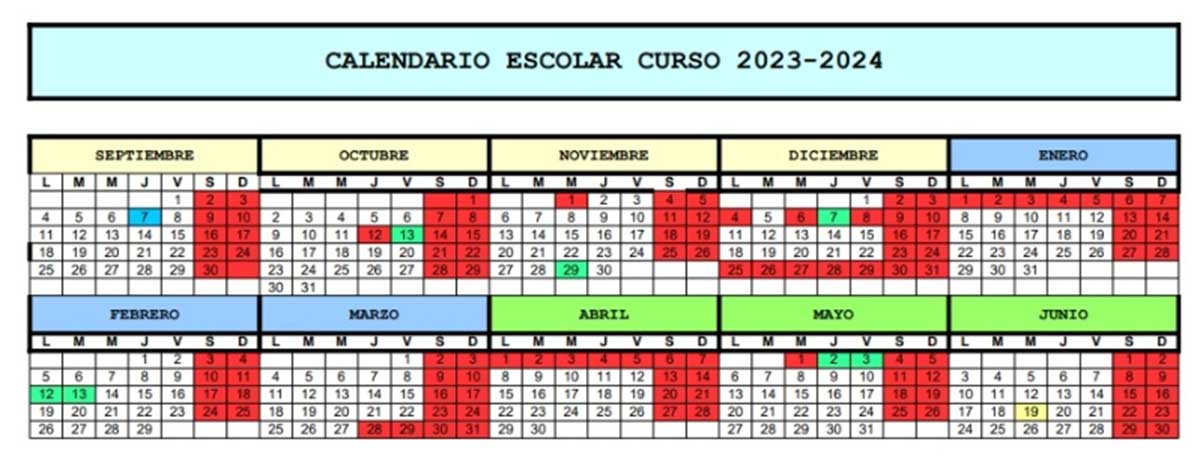 Calendario Escolar 2023-2024 Navarra.