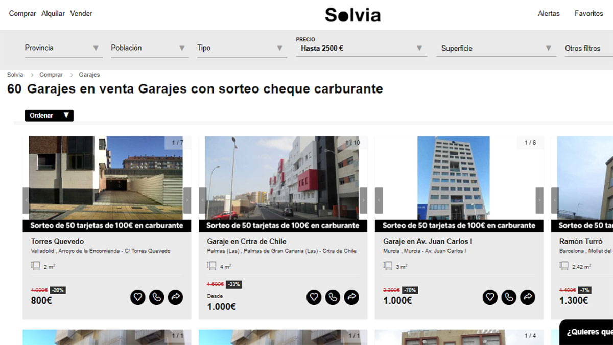 Garajes por menos de 2.500 euros