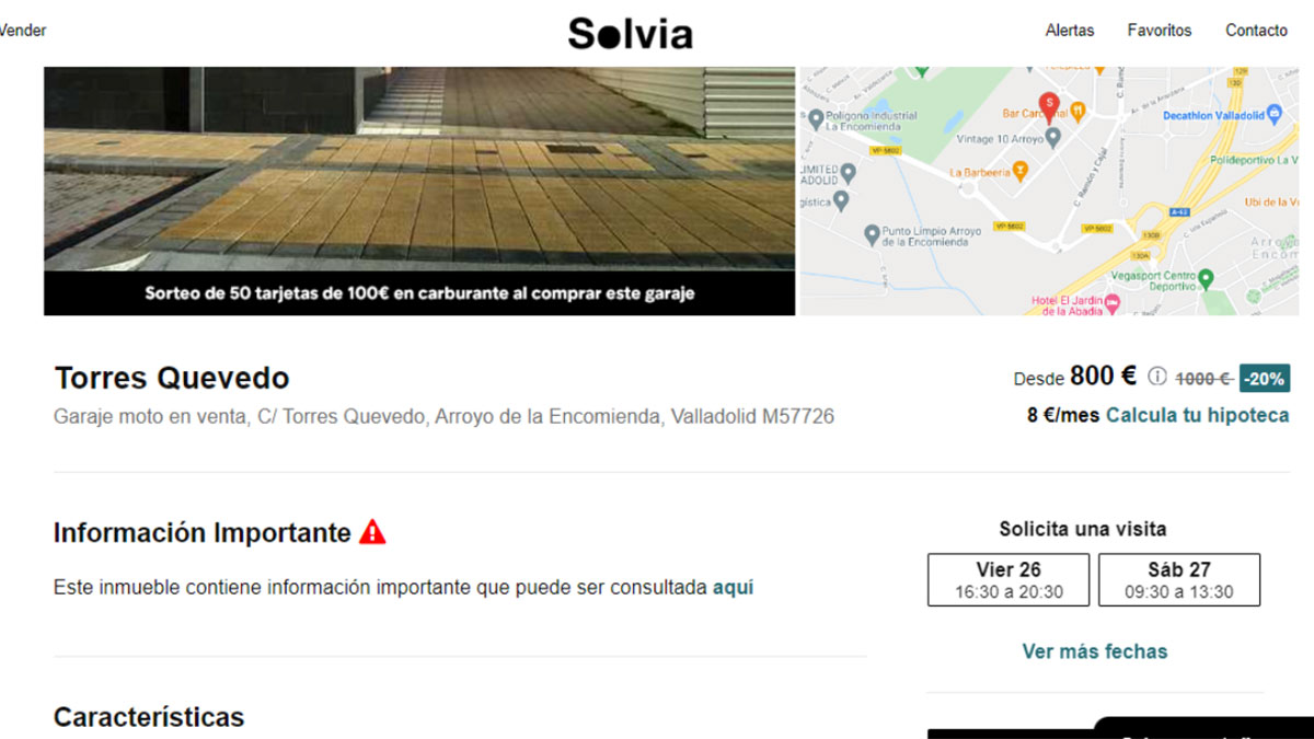 Garaje por 800 euros en venta