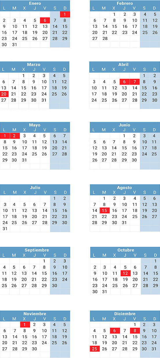 Calendario laboral Madrid 2023
