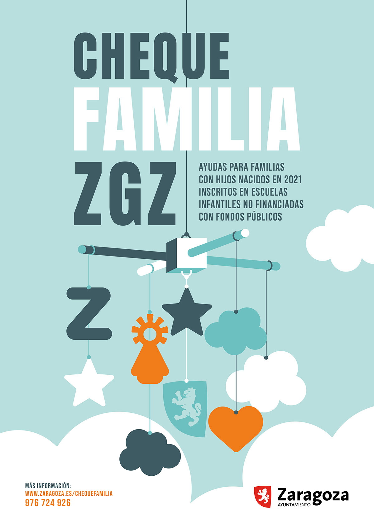 Cartel cheque familiar Zaragoza