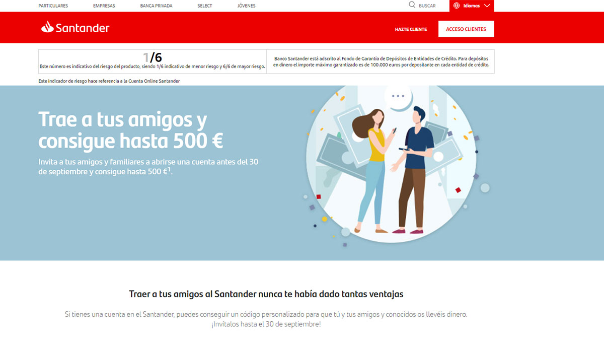Plan amigo del Banco Santander.