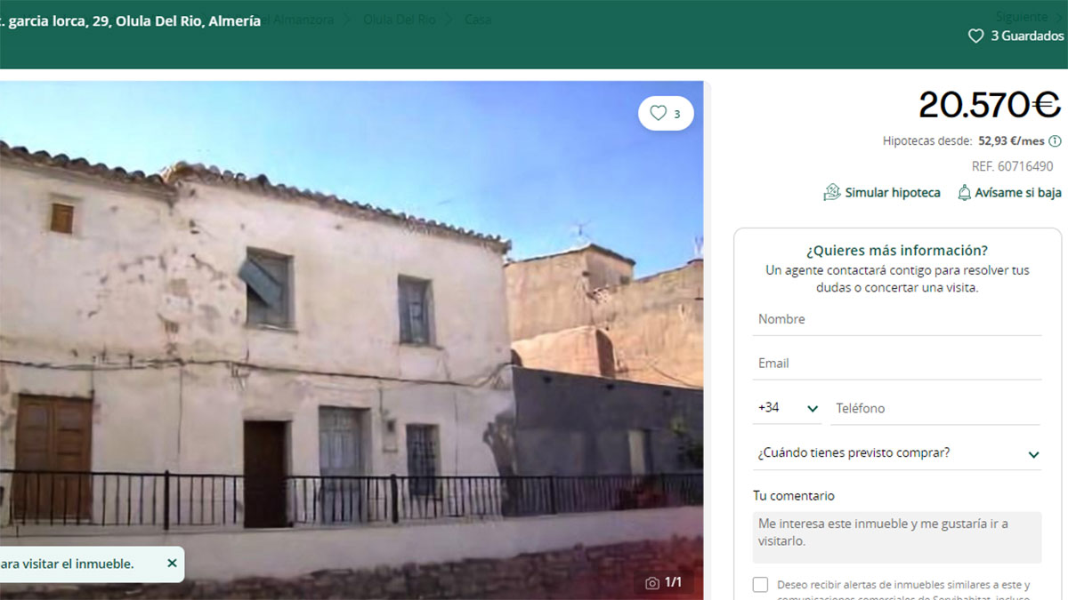 Casa en venta por 20.000 euros