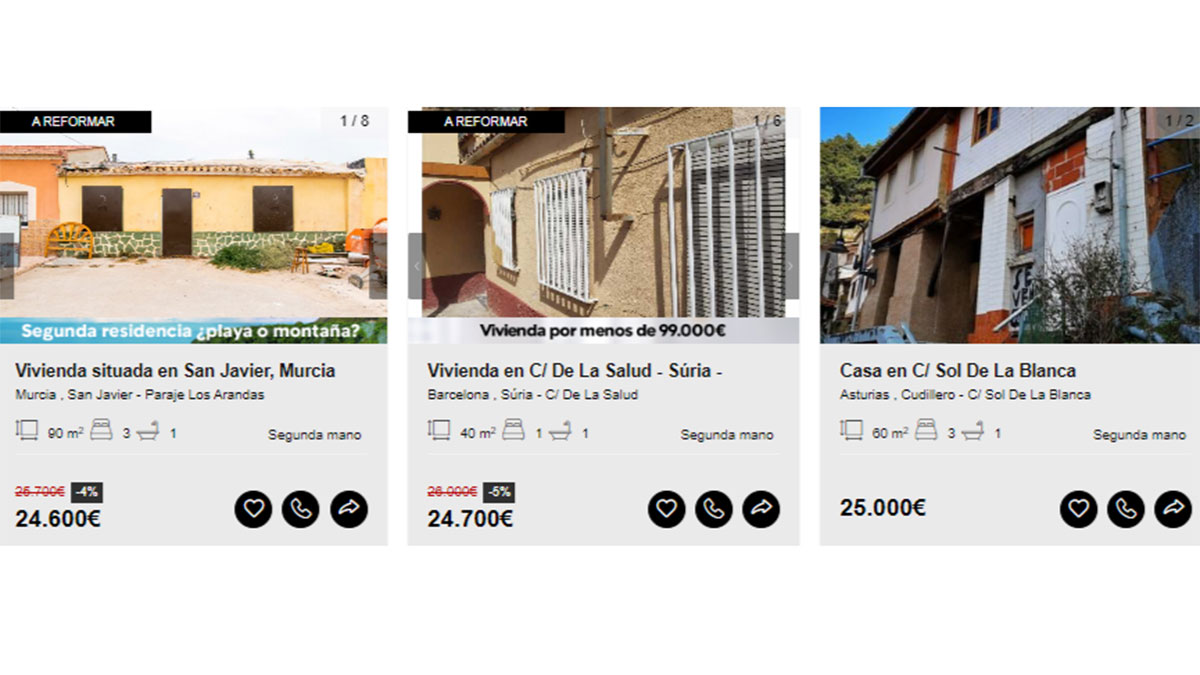 Viviendas en venta 24.000 euros