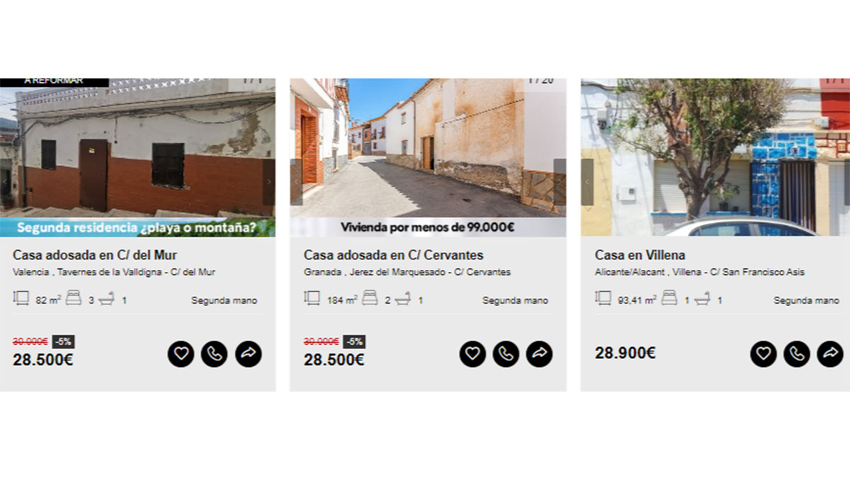 Viviendas en venta 28.000 euros