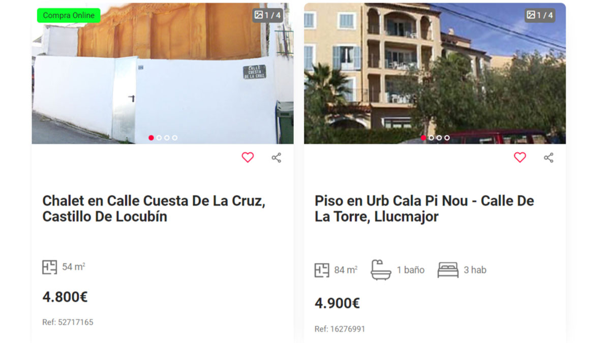 Casas en venta 4.800 euros