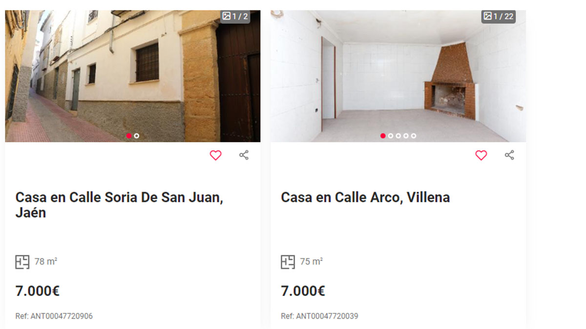 Casa en venta por 7.000 euros