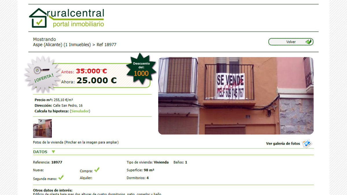 Personificación Rubicundo versus Guía para comprar los 53 pisos de banco de Caja Rural Central