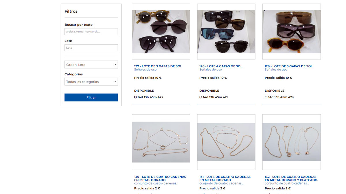 Filtro en la búsqueda