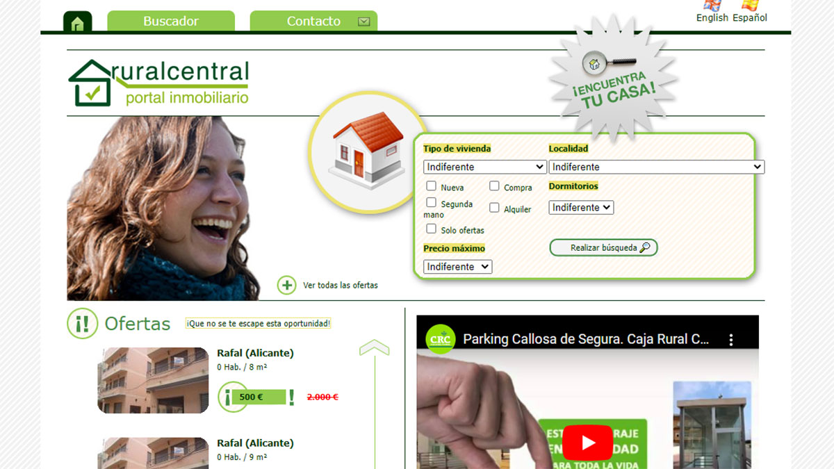 Página principal de Caja Rural