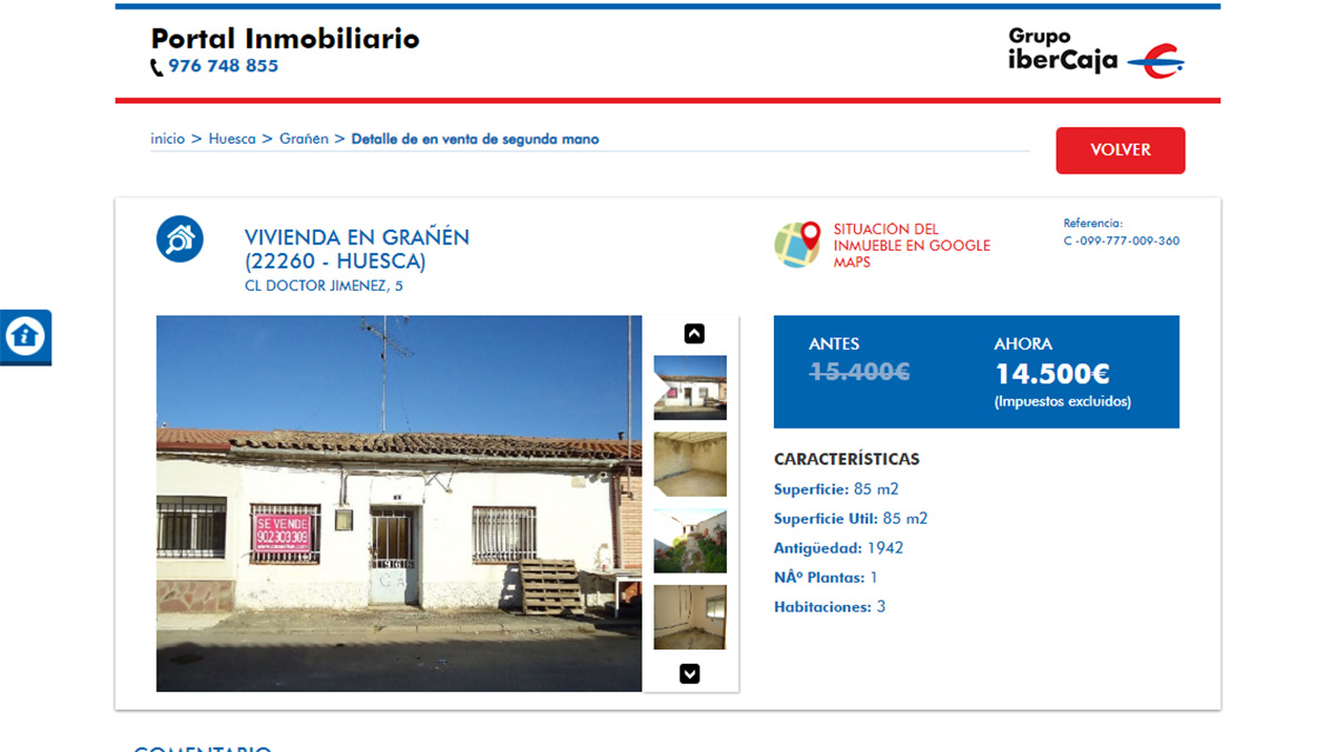 Casa en venta 14.500 euros