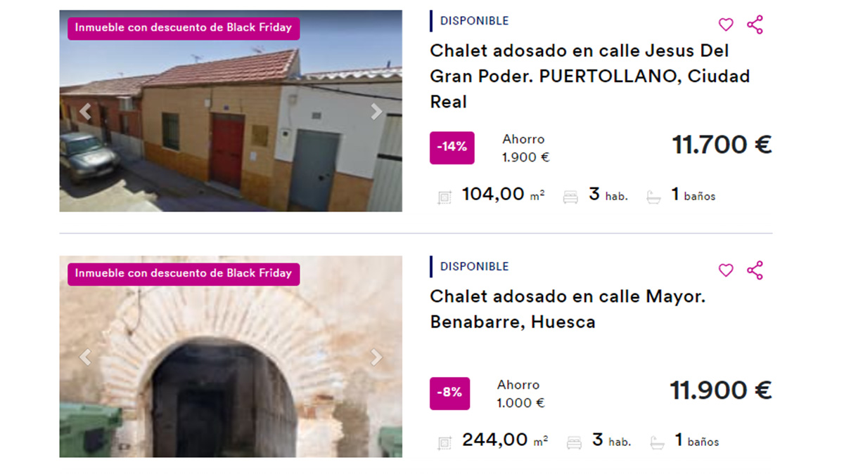 Viviendas en venta con descuento por 11.000 euros