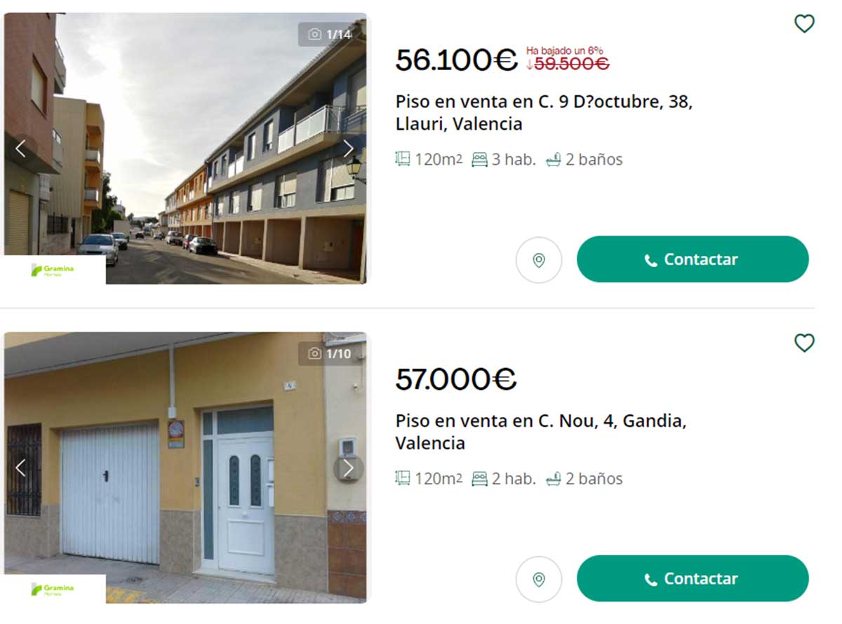 Viviendas por menos de 80.000 euros en Valencia