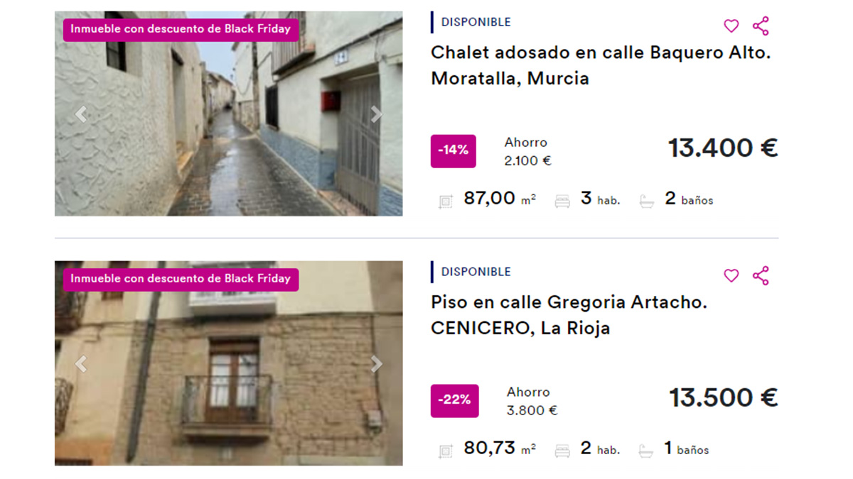 Casas en venta por 13.000 euros