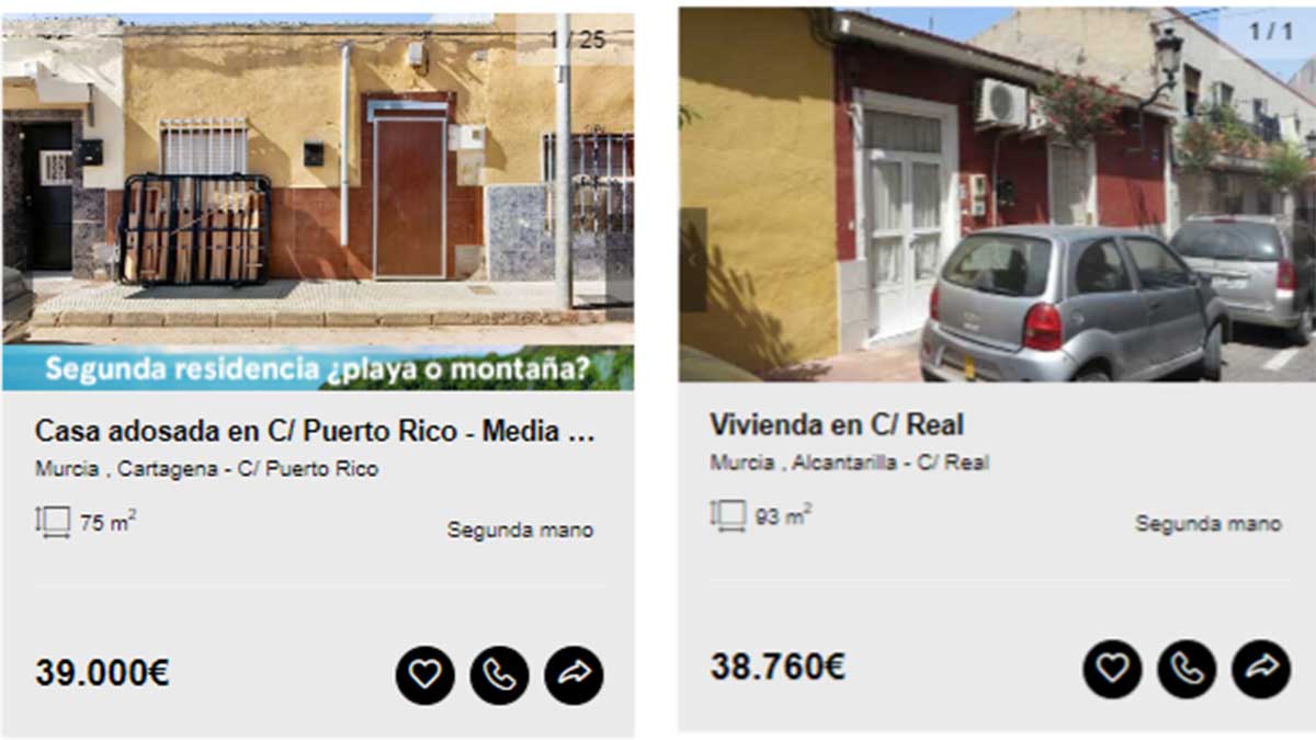 Casas a la venta por 39.000 euros