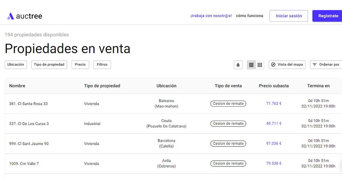Catálogo completo de Auctree