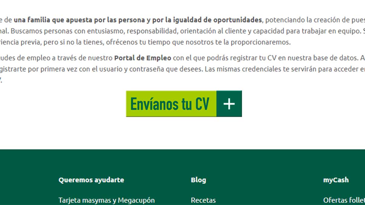 Botón enviar el currículum