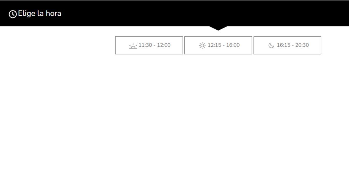 Elección de Franja horaria