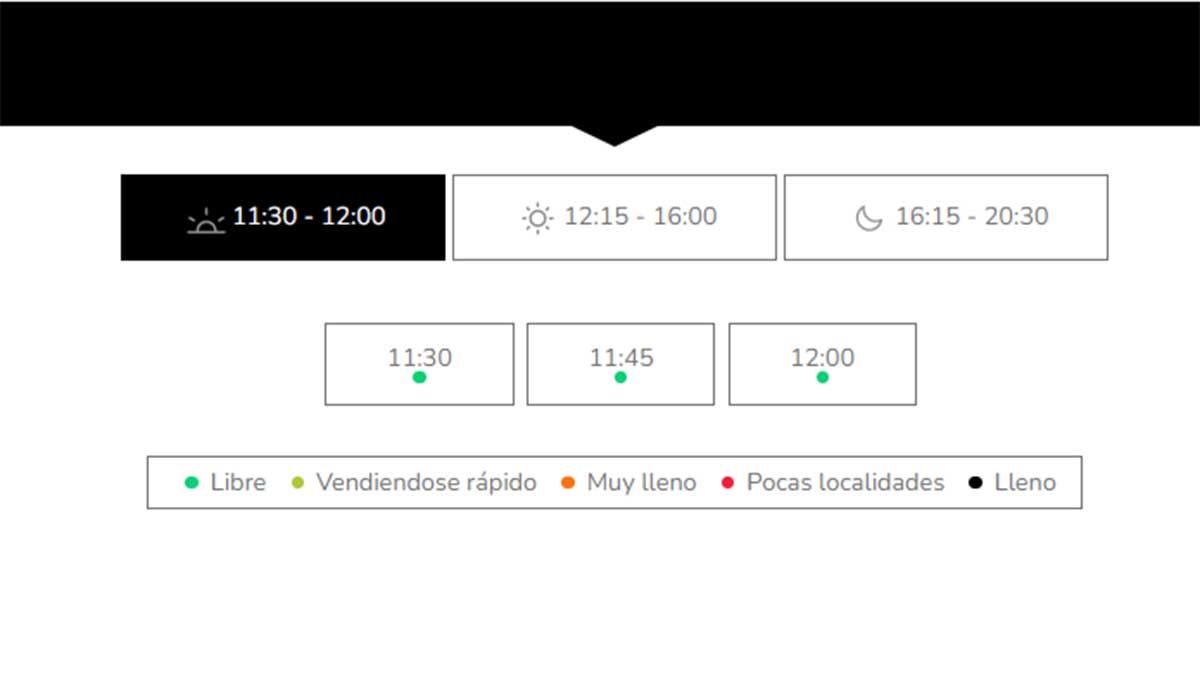 Hora exacta del pase