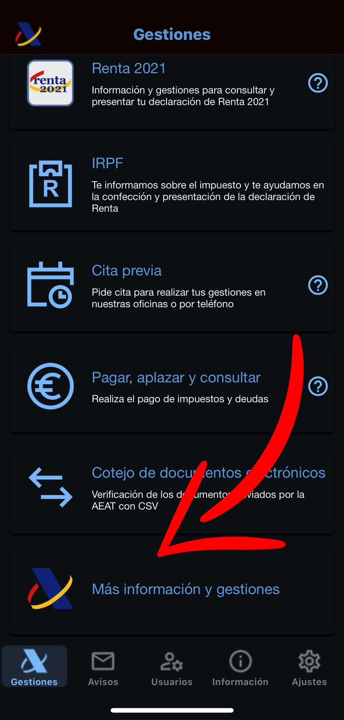 Más información y gestiones 