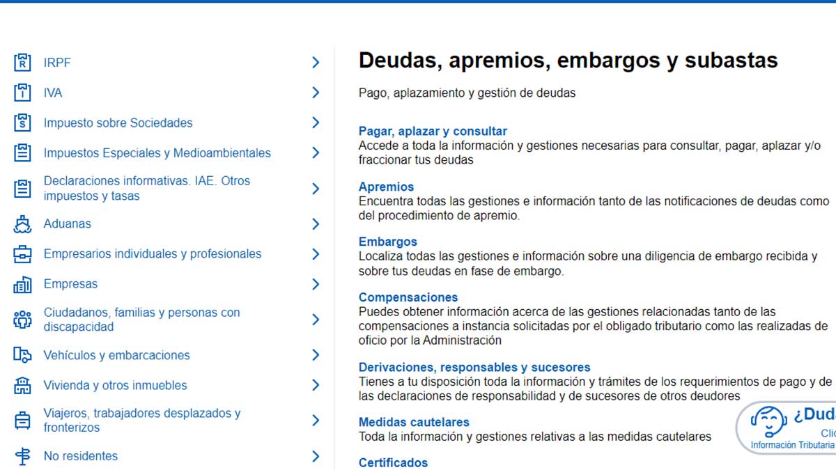 Catálogo de servicios disponibles