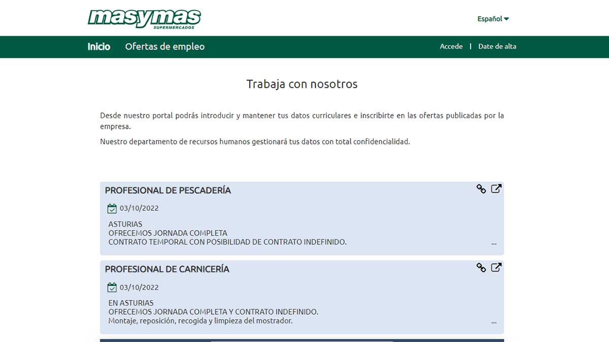 Vacantes de empleo disponibles