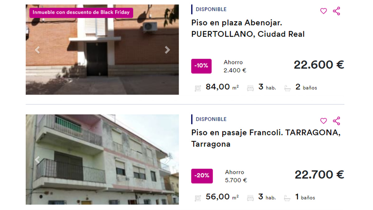 Pisos en venta con ofertas por 22.000 euros