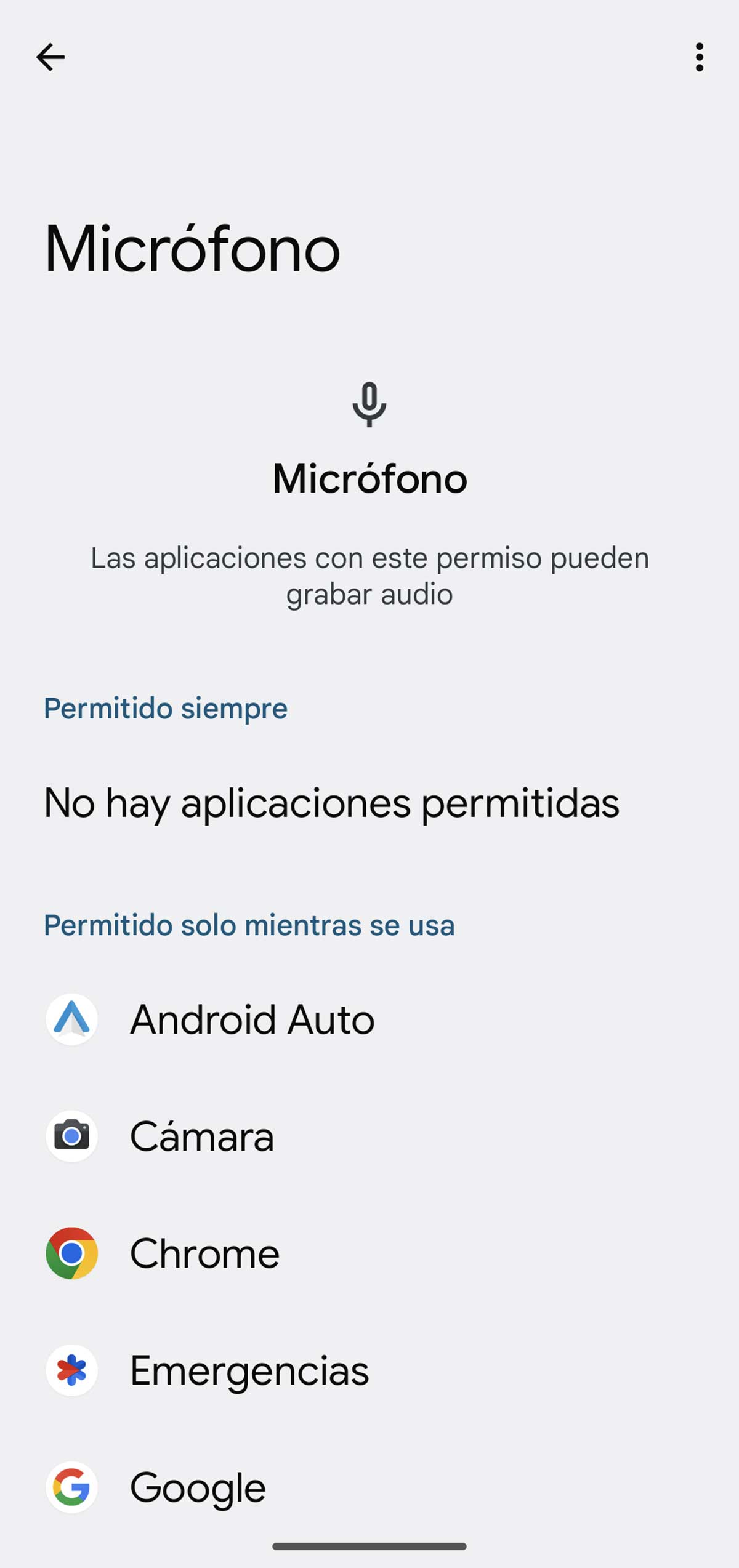 Aplicaciones con permiso de Micrófono