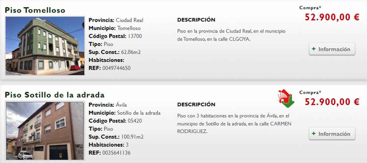 Viviendas por 52.000 euros