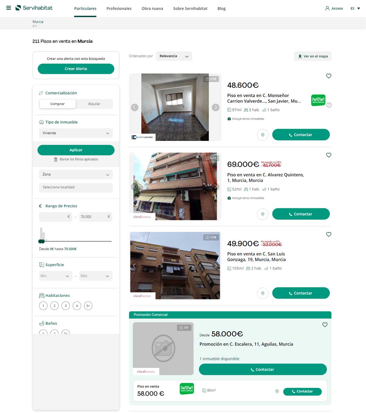 Catálogo de Servihabitat