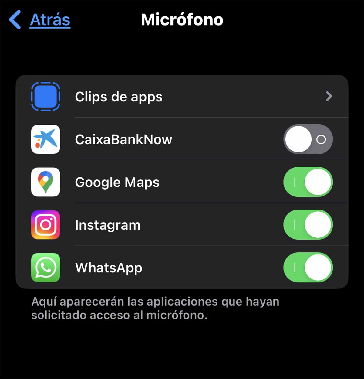 Permisos de acceso al micrófono