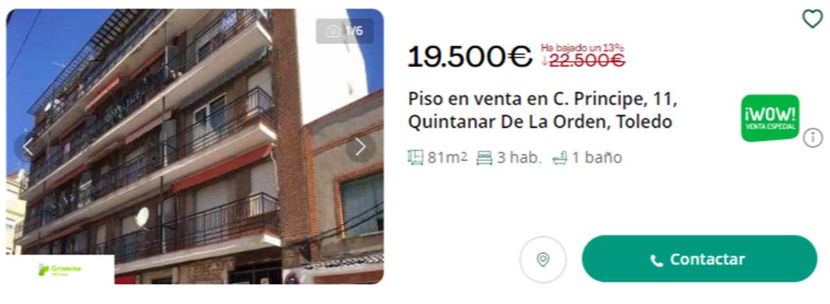 Piso por 19.500 euros
